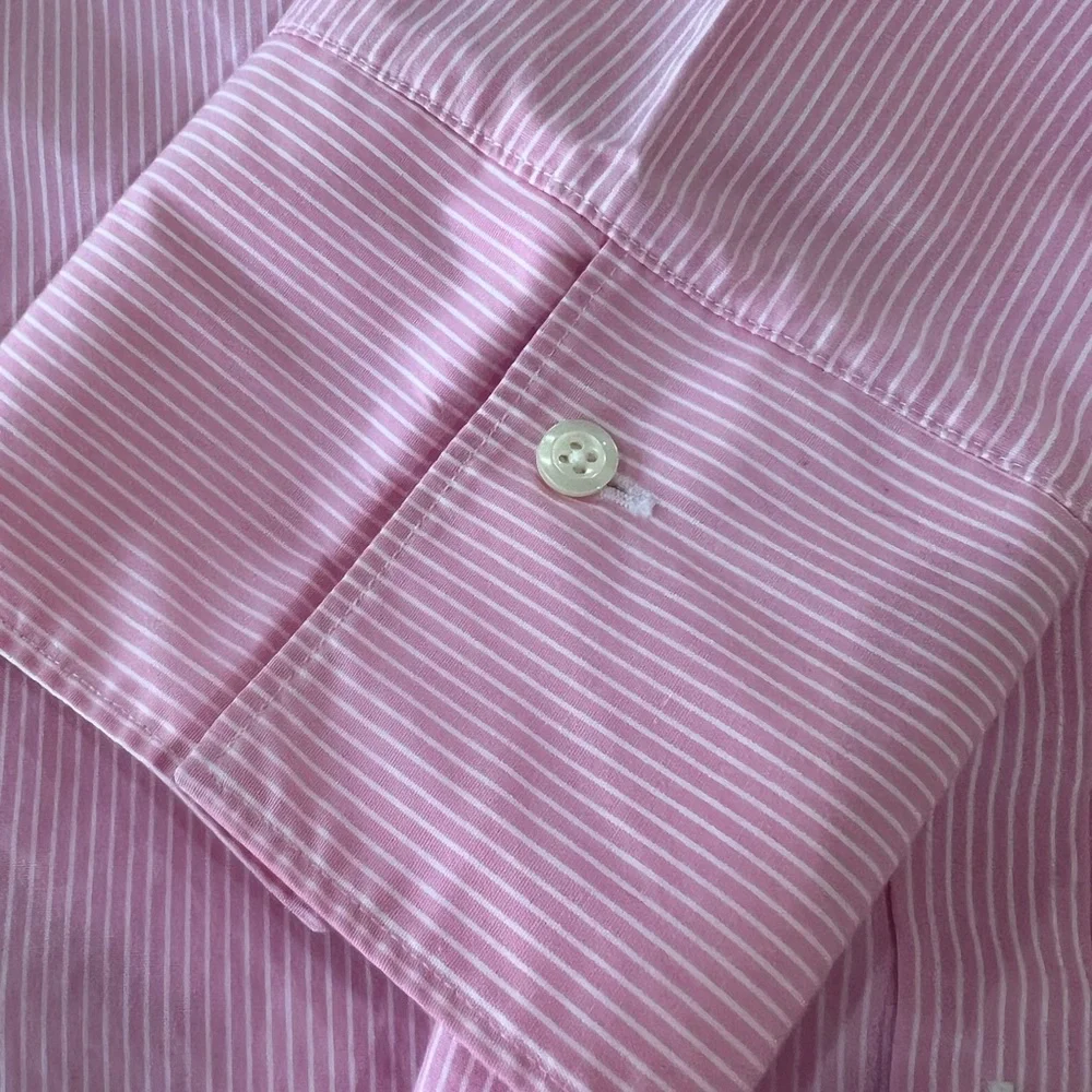 Women’s Brooks Brothers size 12 pink stripe Non-Iron blouse in ECU. - Picture 3 of 4